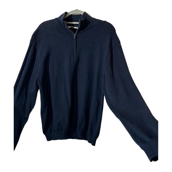 Cutter & Buck  1/4 Zip Pullover Sweater Blue L Knit Supima Cotton Streetwear - Picture 2 of 8